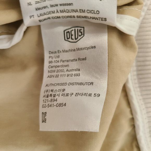 Vintage DEUS EX MACHINA Motorcycles Spell Out Garth Bomber Track Jacket White XL - Picture 12 of 12